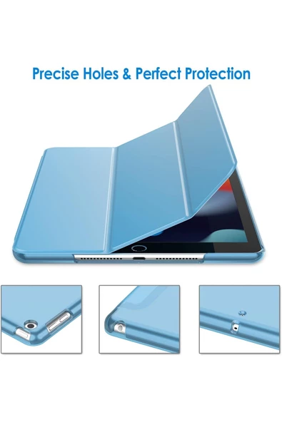 Apple Ipad 8. Ve 9. Nesil 2020 /2021 10.2 Inç Tablet Flip Smart Standlı Akıllı Kılıf Smart Cover  Mavi - Resim 5