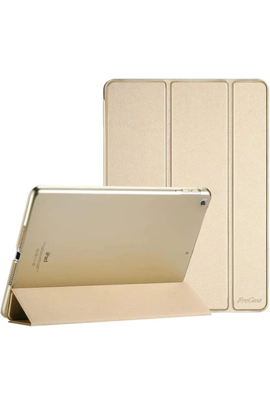 Apple Ipad 8. Ve 9. Nesil 2020 /2021 10.2 Inç Tablet Flip Smart Standlı Akıllı Kılıf Smart Cover  Gold