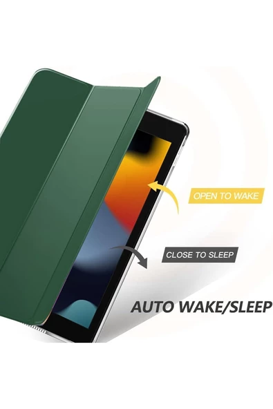 Apple Ipad 8. Ve 9. Nesil 2020 /2021 10.2 Inç Tablet Flip Smart Standlı Akıllı Kılıf Smart Cover  Petrol Yeşili - Resim 3