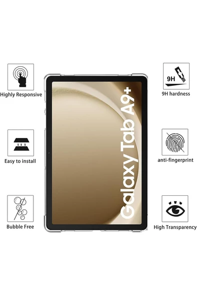 Samsung Galaxy Tab A9 8.7'' Inç Tablet Uyumlu Silikon Kılıf Şeffaf Köşe Korumalı Sm-x110 - 2