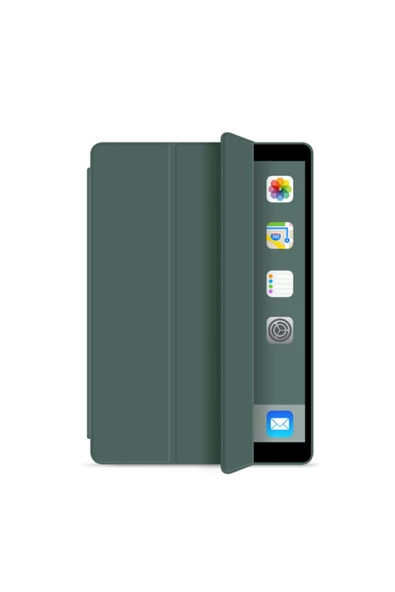 Apple Ipad Pro 4. Nesil M2 2022 11 Inç Tablet Uyumlu Flip Smart Standlı Akıllı Kılıf Smart Cover  Koyu Yeşil