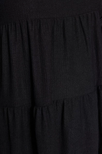 Moda Stil Relaxed Bisiklet Yaka Mini Boy Büyük Beden Düz A-line Örme Elbise - 6