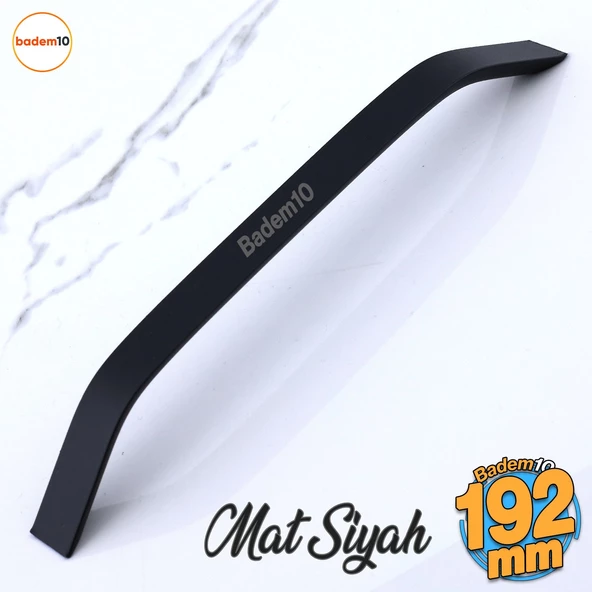Şahin Siyah Metal Kulp 192 mm - 19.2 cm Mobilya Çekmece Mutfak Dolabı Dolap Kulpları Kulbu Kulpu