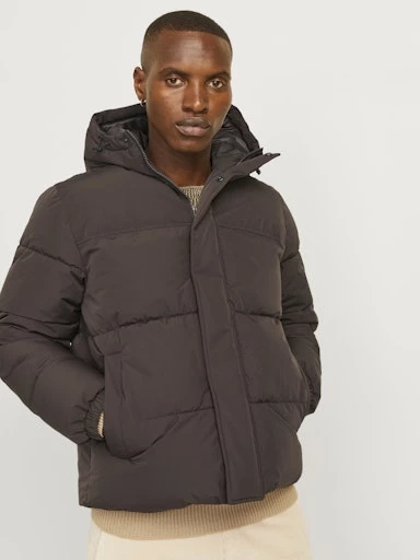 Jack Jones Erkek Jjebradley Puffer Hood  Kahverengi Mont 12256974KA - 4