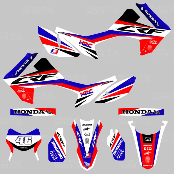 Honda CRF 250 L HRC LINE Desing Sticker Set - Resim 2