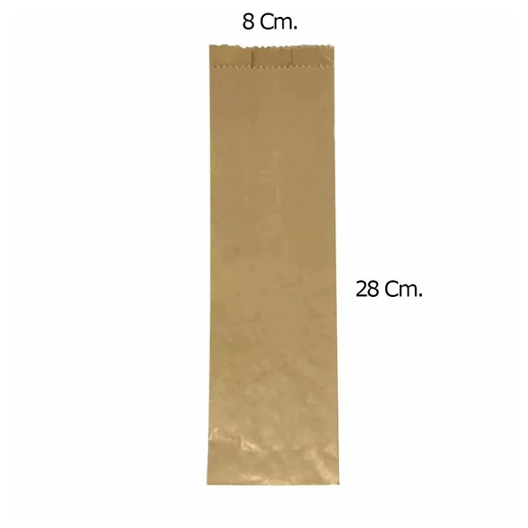 Kraft Baget Dürüm Şemua Kese Kağıdı - 8 x 28 Cm. - 1.5 Kg. - Ortalama 390 Adet - 2