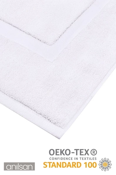 Beyaz Ayak Havlusu - 50x70 Cm, 245 Gr, %100 Pamuk, Spa Ve Otel Banyo Paspası, Günlük Kullanıma Uygun - 2