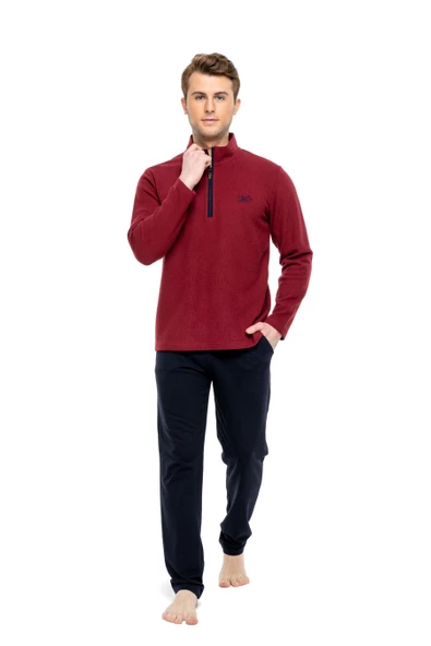 Mod Collection 3928 Erkek Patlı Polarlı Pijama Takımı