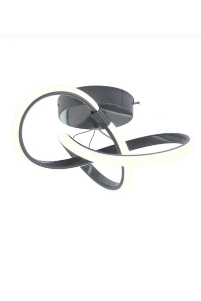 burenze Modern 3 Renk Işıklı Salon Mutfak Oturma Odası Avize Plafonyer Tavan Mario Led Avize Antrasit Füme - 2