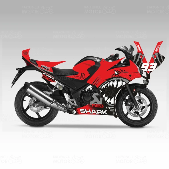Honda CBR 250 R Sticker Set Kırmızı Shark (2014-2016)