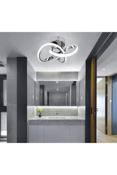 burenze Modern 3 Renk Işık Boomerang Plafonyer Tavan Led Avize Krom - 2