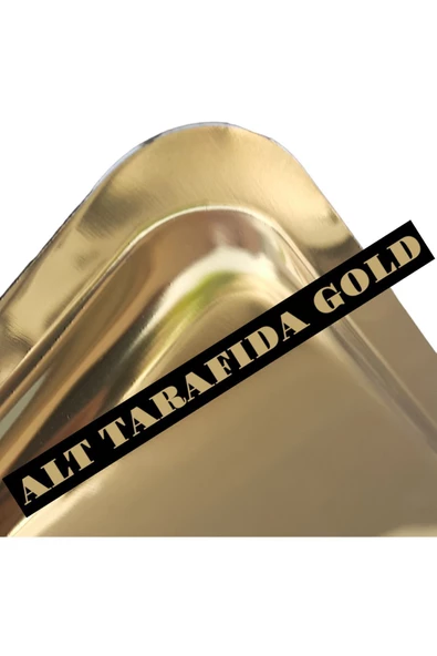 Abant 6 Adet Gold Altın Kare Paslanmaz Çelik Kahve Servis Sunum Tepsi (21X21CM) - 3