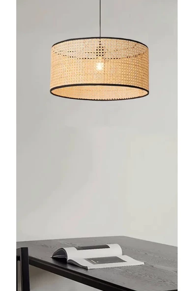 Fico Home Modern Iskandinav Tasarım Doğal Hazeran Salon Mutfak Oturma Odası Avize Hasır Avize 34 Cm - 3