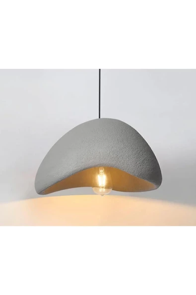 Buiva Modern Tasarım Beton Avize Iskandinav 350mm Çap Antrasit Gri
