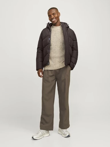 Jack Jones Erkek Mulch Renkli Hafif ve Rüzgar Geçirmez Şişme Kahverengi Mont  12259850KA - 6