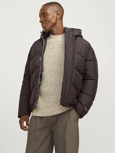 Jack Jones Erkek Mulch Renkli Hafif ve Rüzgar Geçirmez Şişme Kahverengi Mont  12259850KA - 3
