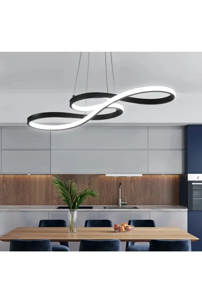 burenze Modern Sarkıt Violino Power Led Avize Siyah - Resim 2