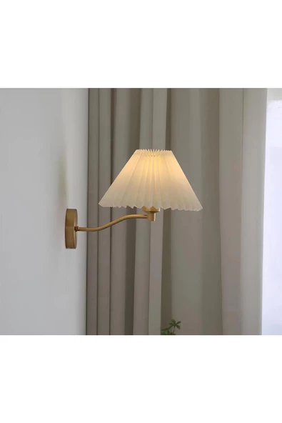 burenze Modern Tasarım Wave Umbrella Pilli Aplik Kablosuz Tak Çalıştır Aç Kapa Butonlu Eksitme Gold Sarı