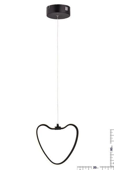 burenze Modern Tasarım Heart Kalp Led Avize Şık Görsel Ledli Uzun Ömürlü 1. Sınıf Kalite Siyah Gövde - 3