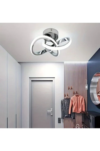 burenze Modern Plafonyer Boomerang Led Avize Antre Hol Mutfak Oturma Odası Salon Avizesi Ledli Avize Krom