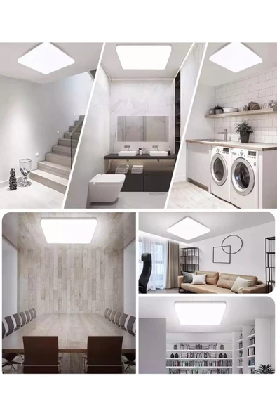 Fico Home Metal Kasa Modern Kare Led Avize Salon Oturma Odası Mutfak Avize 6500k Beyaz Işık - 4