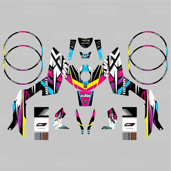 KTM Duke 390 Colors Design Sticker Seti - 2