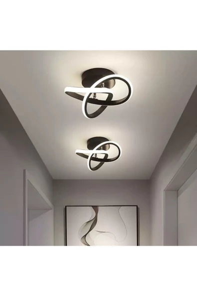 burenze Modern Plafonyer Tavan Salon Mutfak Oturma Odası Avize Led Avize Siyah 2 Adet Set Fiyat ürün görseli