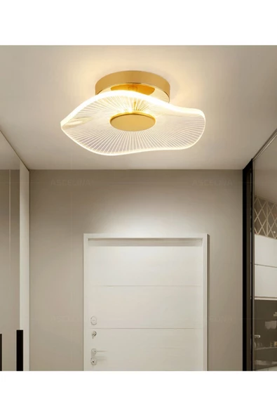 burenze Luxury Exclusive Plafonyer Tavan Led Avize Jellyfish Gold Sarı Ledli Avize