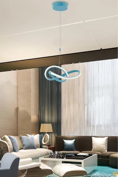 burenze Modern Tekli Sarkıt Power Led Avize Mavi Beyaz Işık Ledli Çocuk Odası Avize - 3