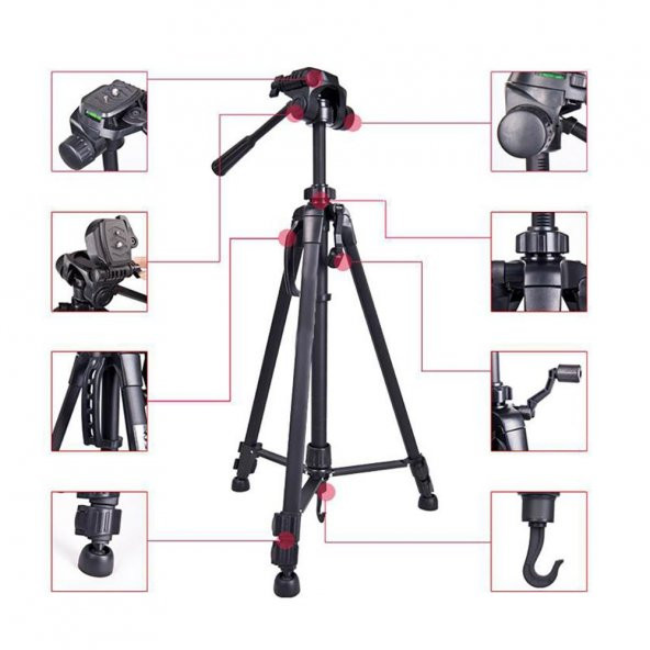 3540-3550 157cm DSLR Tripod Canon Nikon Tripot çantalı ürün görseli