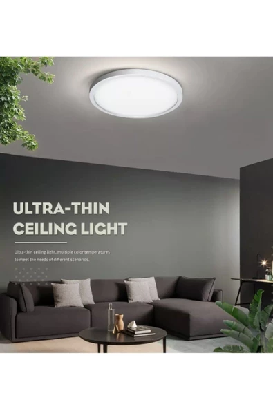 Fico Home Modern Ledli Avize Tavana Sıfır Salon Mutfak Oturma Odası Avize Panel Light 6400k Beyaz Işık - 6