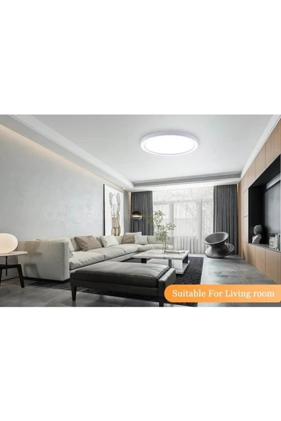 burenze 30x30 Cm Büyük Boy Metal Kasa Panel Salon Mutfak Oturma Odası Avize Led Avize 4000k Gün Işığı - 5