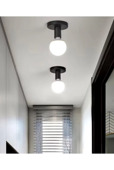 Fico Home Tavana Sıfır Plafonyer Metal Siyah Avize E-27 Duy - 4