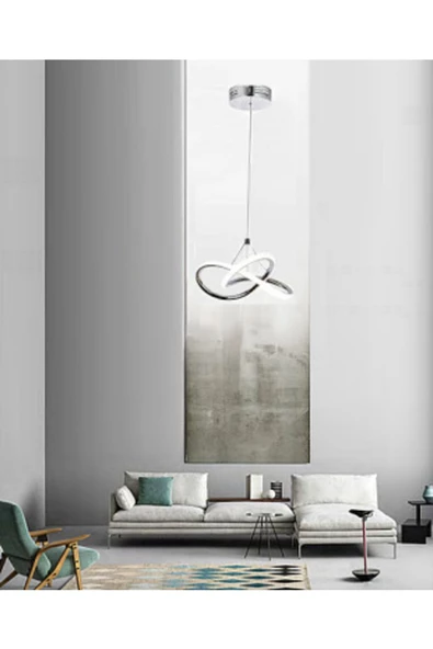 Fico Home Modern Tekli Sarkıt Power Led Avize Krom Kaplama Ledli Avize - 3