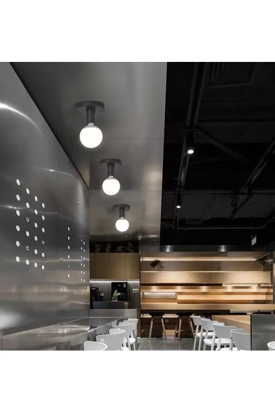 Fico Home Tavana Sıfır Plafonyer Metal Siyah Avize E-27 Duy - 3