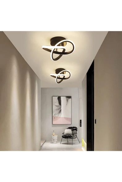 burenze Modern Plafonyer Tavan Salon Mutfak Oturma Odası Avize Led Avize Siyah 2 Adet Set Fiyat - 4