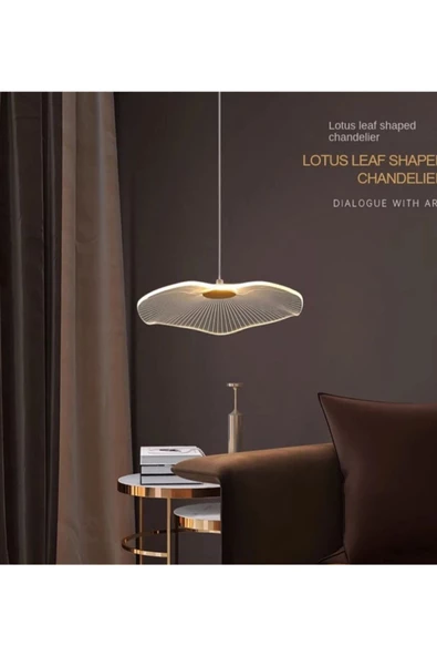 burenze Luxury Exclusive Tekli Sarkıt Led Avize Jellyfish Gold Sarı Ledli Avize 18 Cm Çap - 4