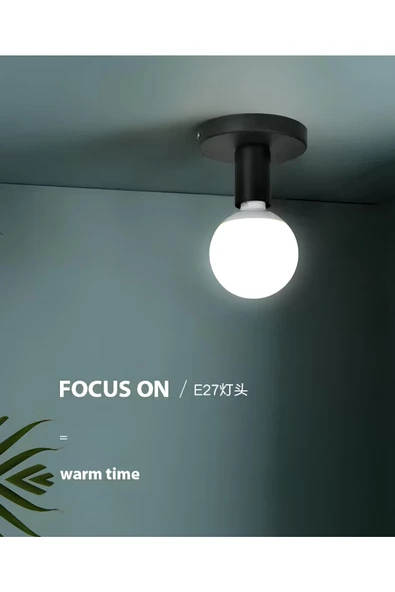 Fico Home Tavana Sıfır Plafonyer Metal Siyah Avize E-27 Duy