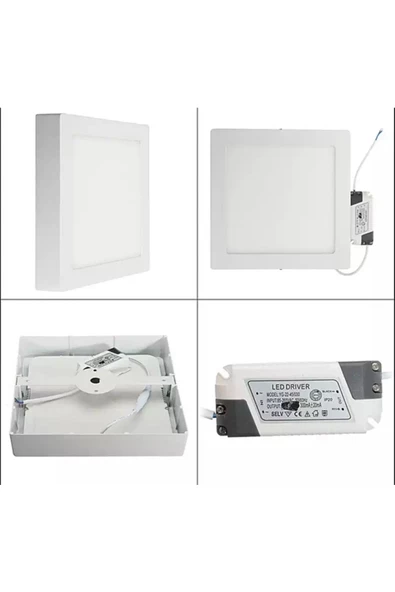 Fico Home Metal Kasa Modern Kare Led Avize Salon Oturma Odası Mutfak Avize 6500k Beyaz Işık - 3