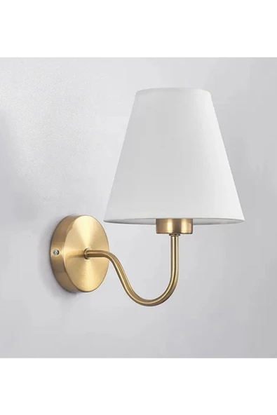 burenze Duvar Aplik Eksitme Gold Gövde Beyaz Abajur Modern Şık Görsellik - 3