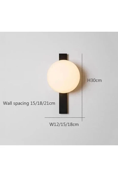burenze Modern Aplik Duvar Aplik Glop Camlı Elektrik İle Çalışır E-27 Duy - 6