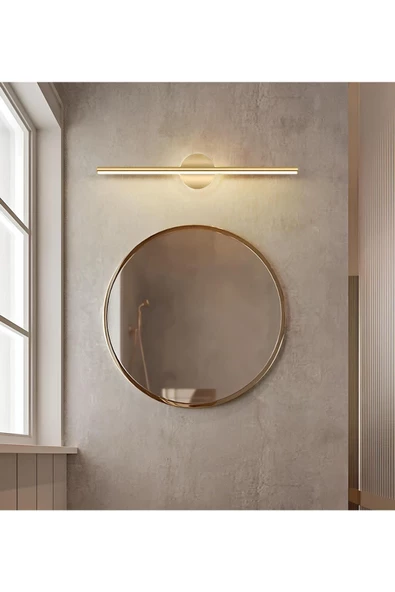 burenze Modern Kablosuz Tak Çalıştır Ledli Pilli Aplik Banyo Tablo Ayna Aydınlatma Eskitme Gold Pil Dahildir - 4