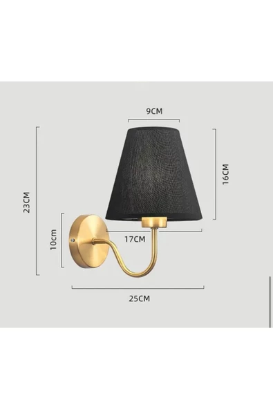 Buiva Modern Aplik Beyaz Abajur Gold Gövde Elektrik İle Çalışır - 4