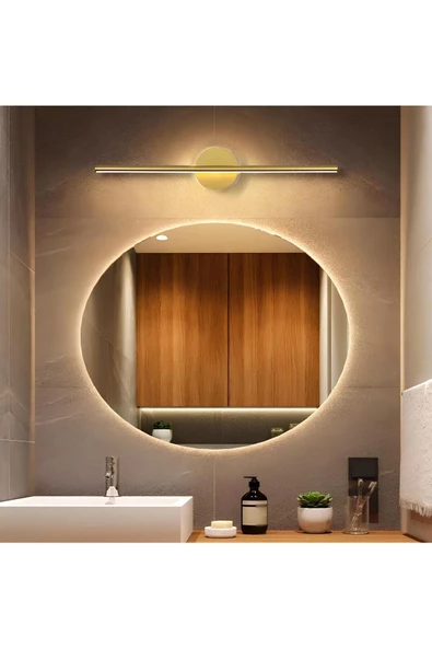 burenze Modern Kablosuz Tak Çalıştır Ledli Pilli Aplik Banyo Tablo Ayna Aydınlatma Eskitme Gold Pil Dahildir - 3