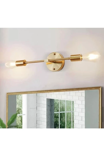 burenze Modern Tasarım Eskitme Gold Sarı Duvar Aplik Şık Görsellik Katar - 2