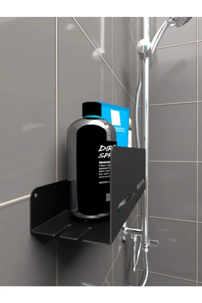 Modern, Estetik Ve Minimalist Tasarım Metal Duş Rafı Paslanmaz Modern Metal Duş Rafı Siyah - 2
