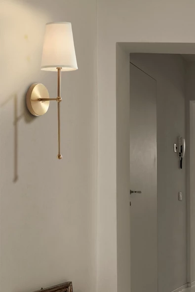 Buiva Modern Aplik Eskitme Gold Sarı Krem Abajur Elektrik İle Çalışır - 2