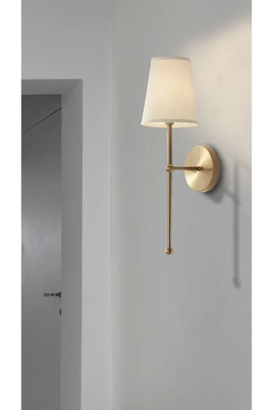 Buiva Luxury Modern Aç Kapa Butonlu Pilli Aplik Eskitme Gold Krem Abajur Pil Tak Kullan 1 Adet Fiyatıdır - 3