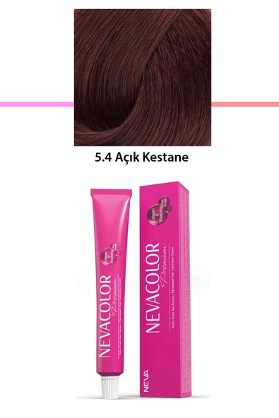 Premium 5.4 Açık Kestane - Kalıcı Krem Saç Boyası 50 g Tüp - 1