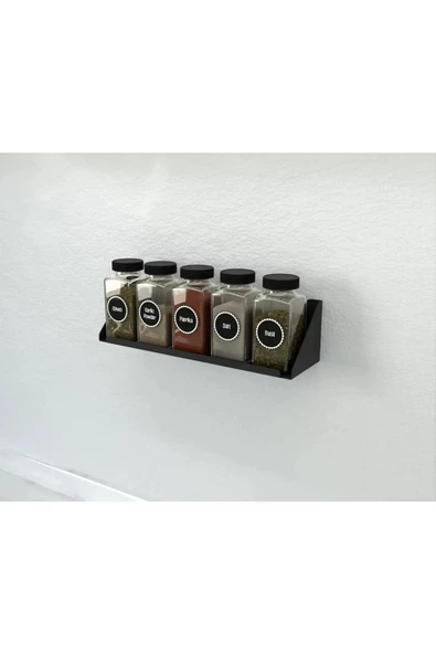 Modern Metal Baharatlık Rafı / Minimalist Tasarım Mutfak Depolama Duvar Rafı Metal Raf - Resim 3
